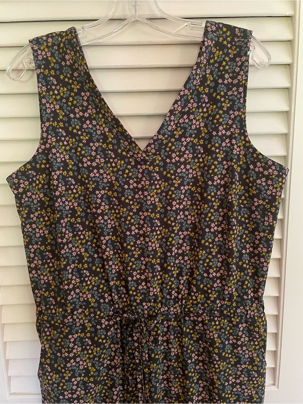 Toad&Co Navy Floral V-Neck Jumpsuit